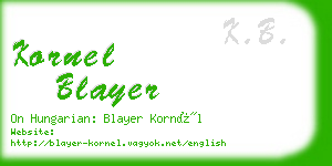 kornel blayer business card